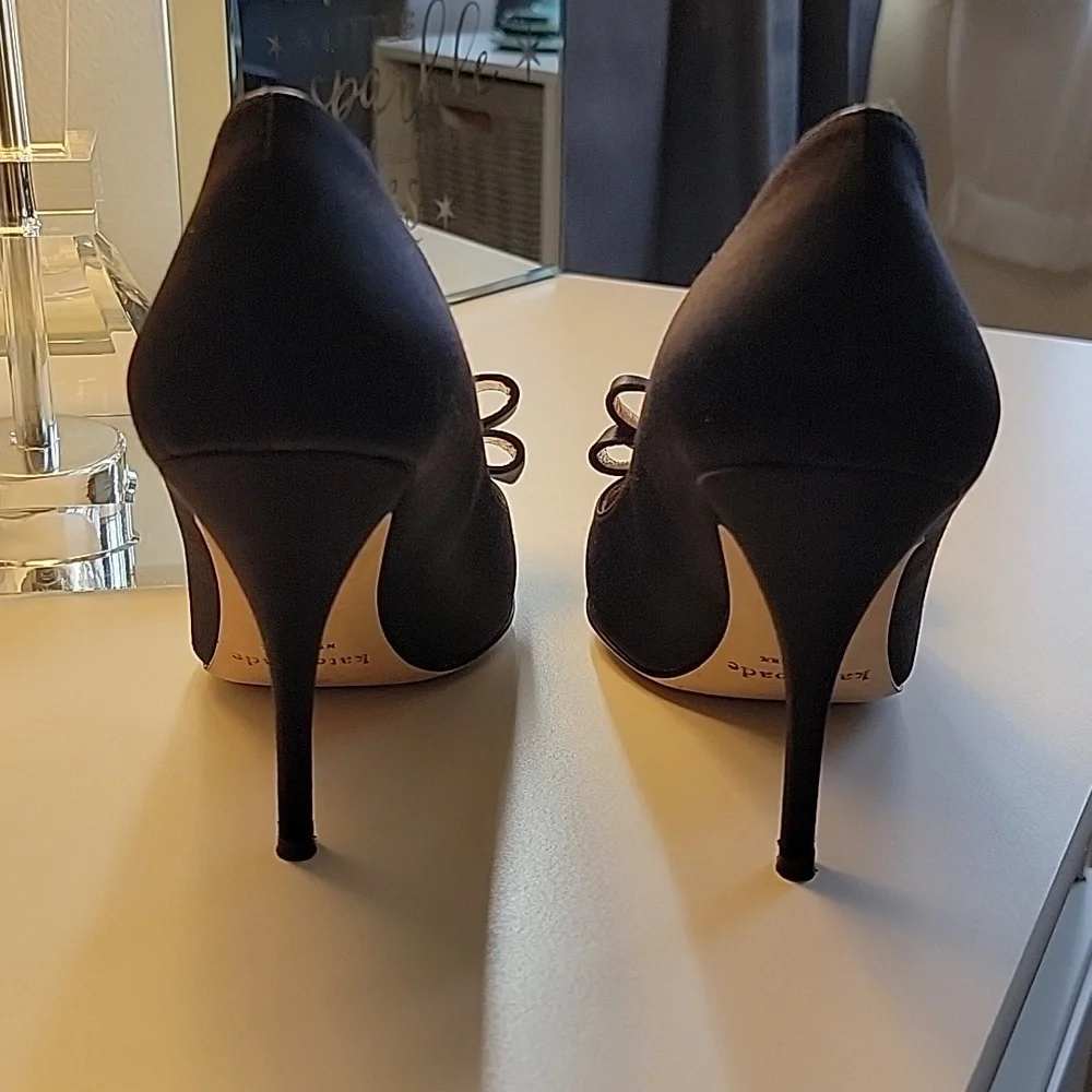 Kate Spade New York Satin Bow Pointy Heels Size 7.5 - Picture 4 of 6